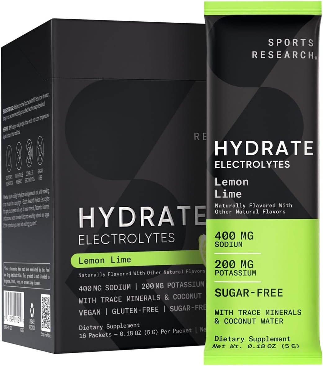 Sports Research Hydrate Electrolytes Powder Packets